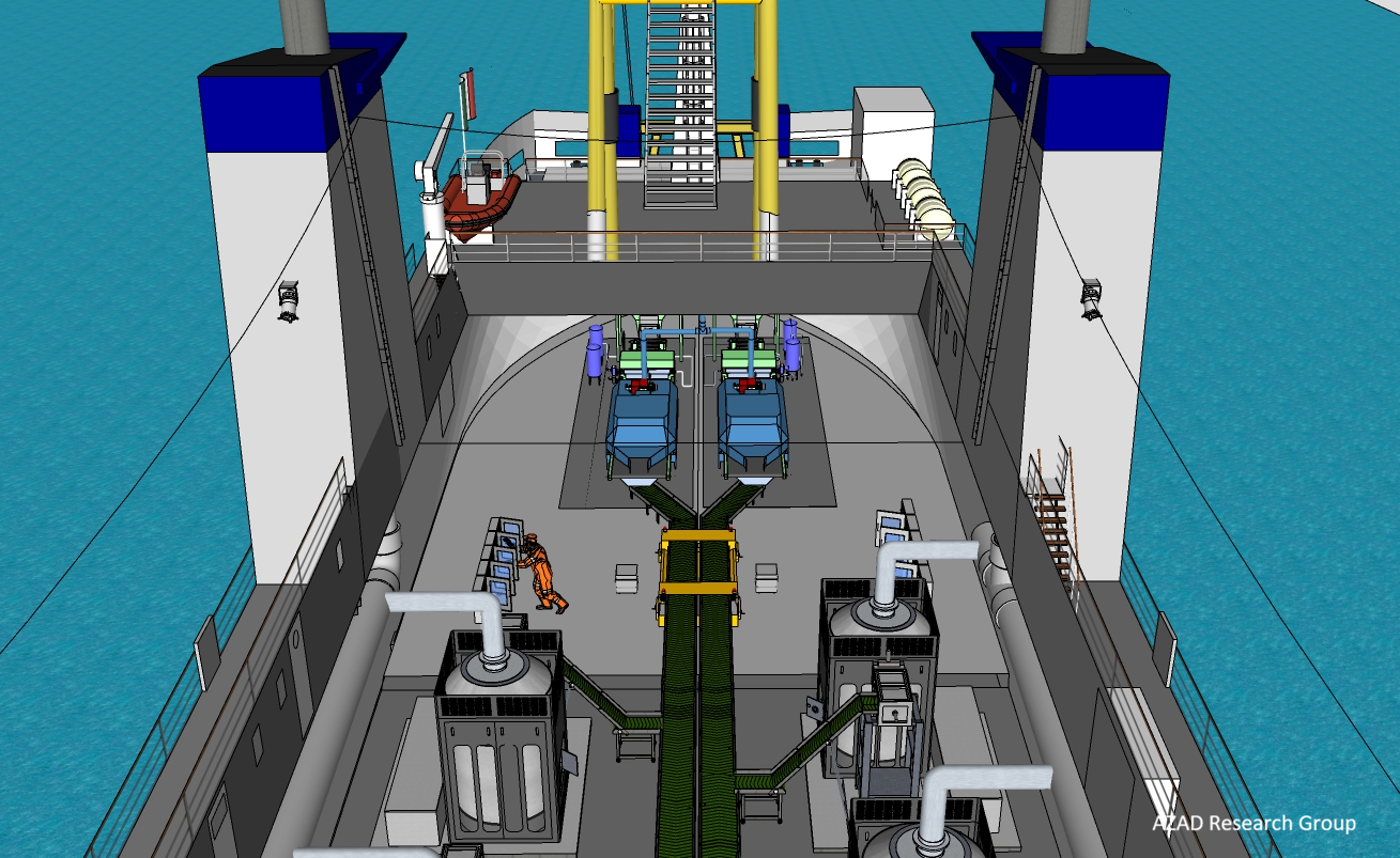 Large ship chimney structure