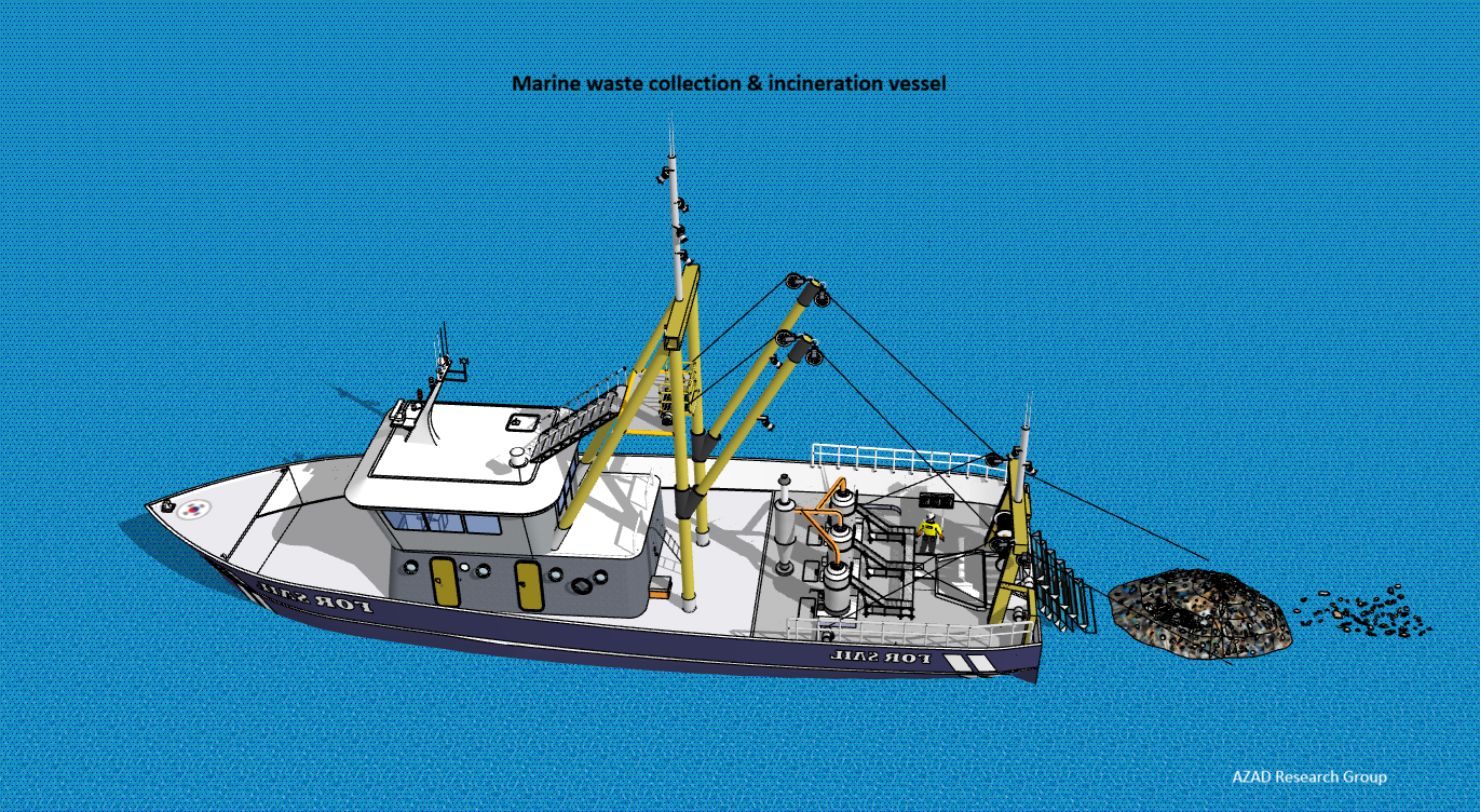 Marine waste collection & thermal treatment vessel