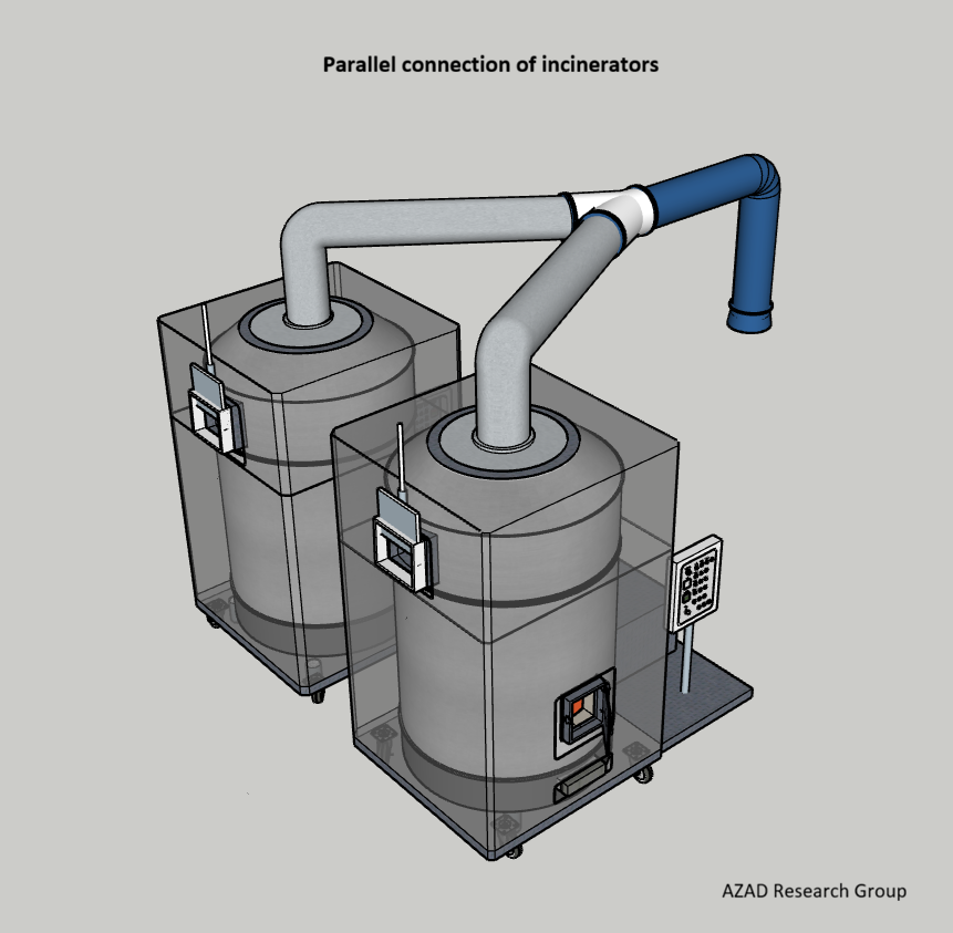 Parallel connection of incinerators